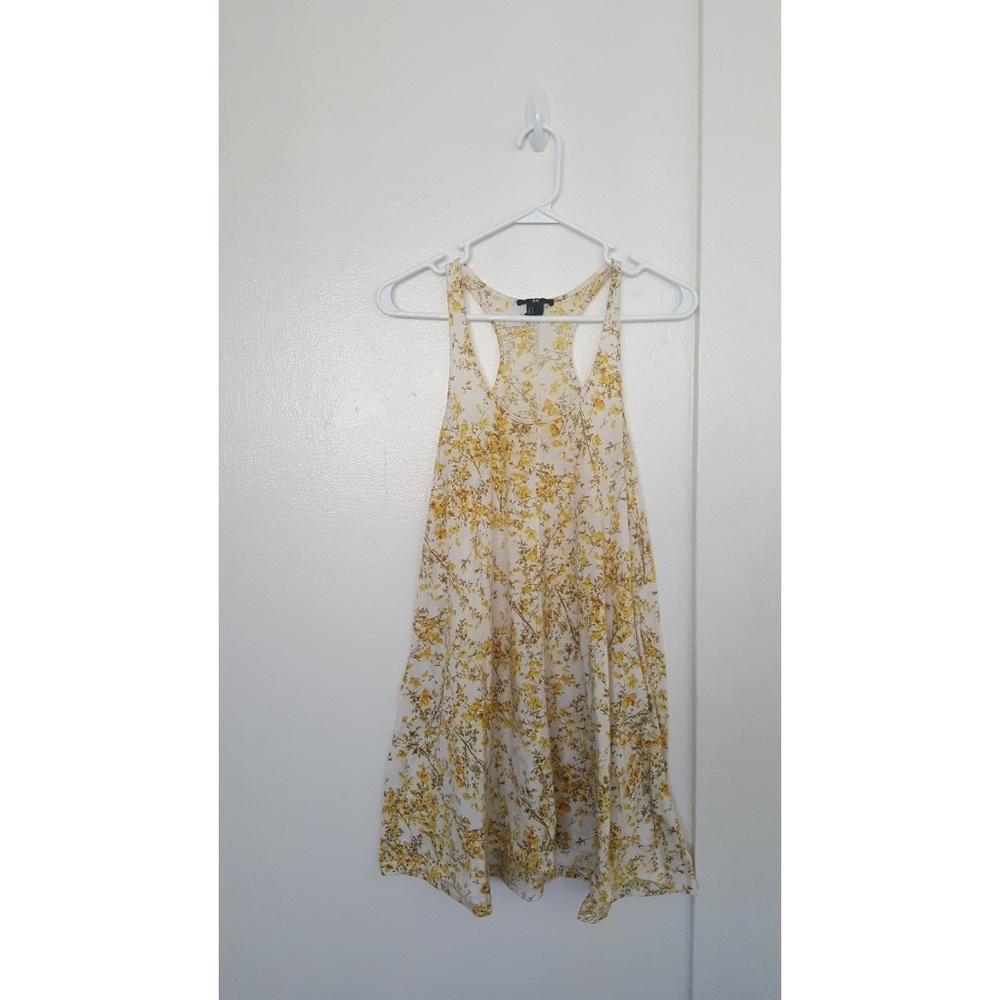 H&M Size S Yellow Floral High Low Dress